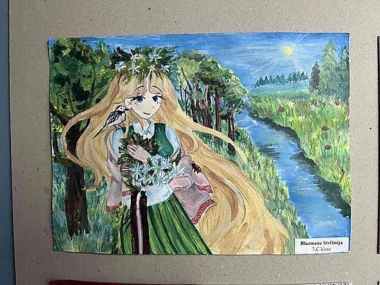 Dobeles Valsts ģimnāzijas skolēnu darbu izstāde "Mana Latvija".