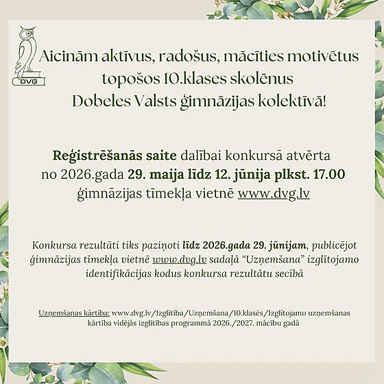Reģistrācijas saite topošajiem 10 klasniekiem